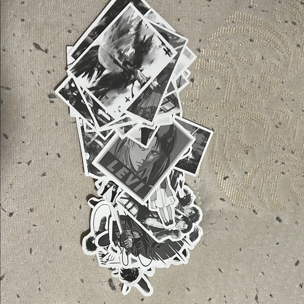 Black and White Anime Sticker Set